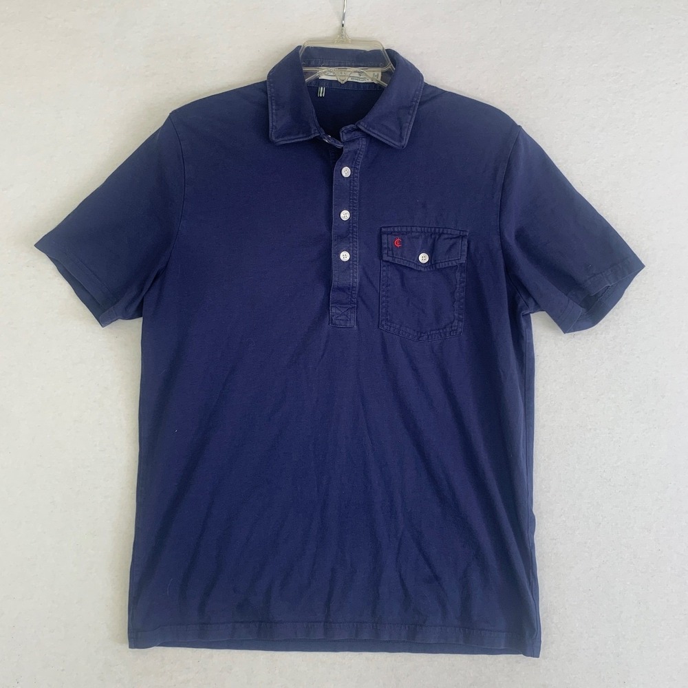 Criquet Polo Shirt Small Navy Blue Pima Cotton Pocket Classic Casual Golf S/S - Picture 2 of 8
